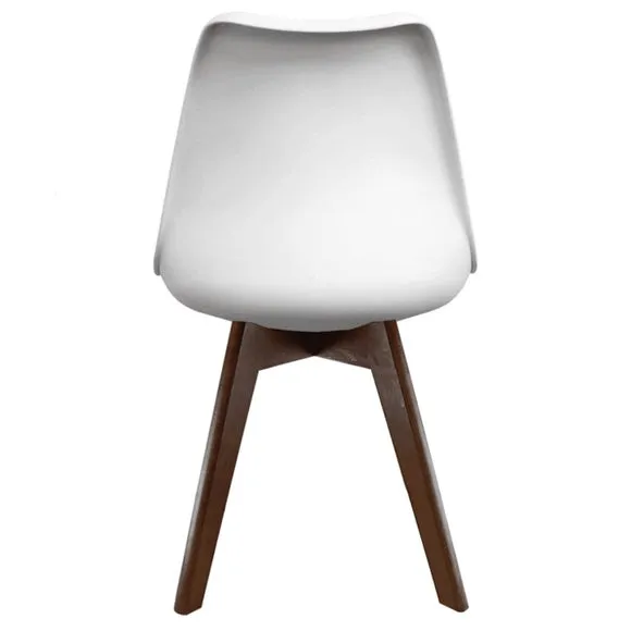 Fusion Living Soho White Plastic Dining Chair with Squared Legs 6