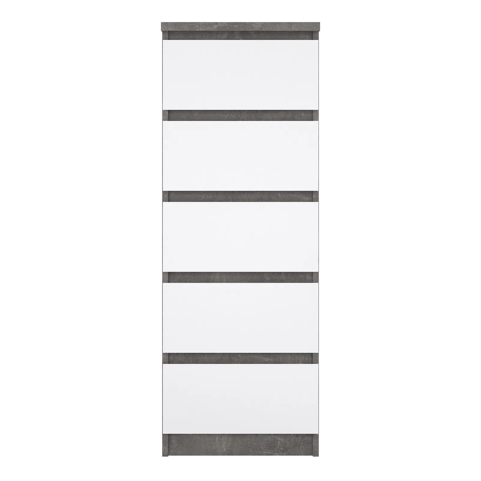 Furniture To Go Naia Narrow Chest of 5 Drawers in Grey 2