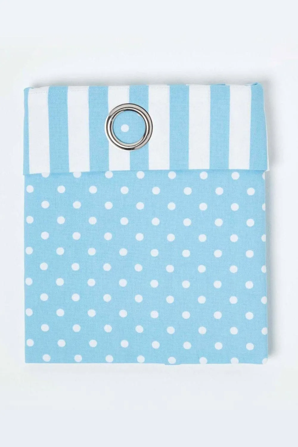 Homescapes Polka Dots Blue Ready Made Eyelet Curtain Pair 2