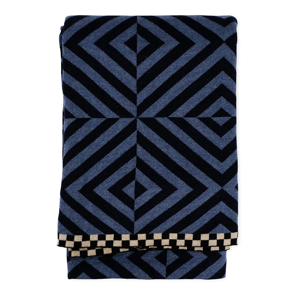 Ambar Exclusive Shadow Merino Throw Blue 2
