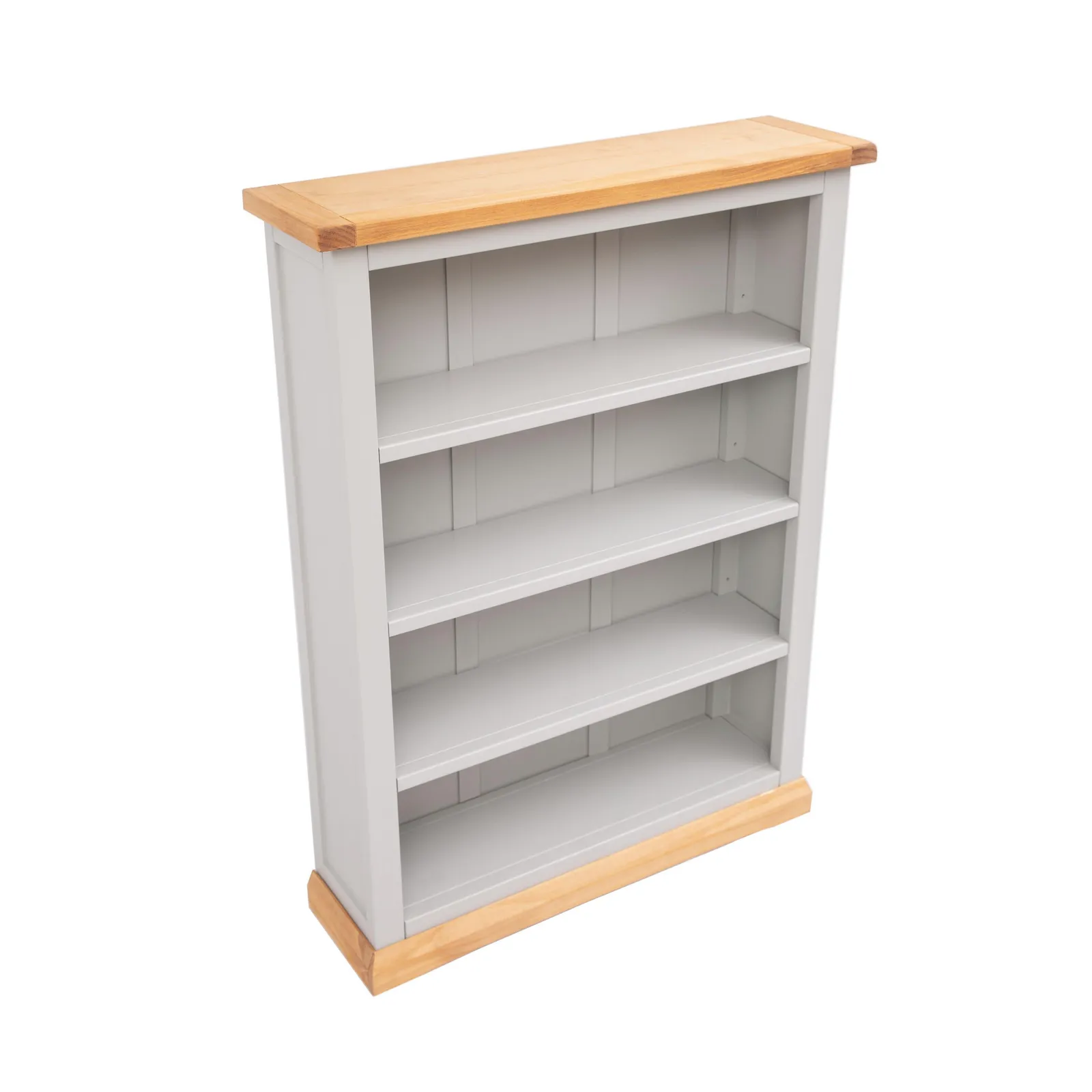 Cabinet Bits Bookcase with plinth 120x90x25cm in Light Grey 3