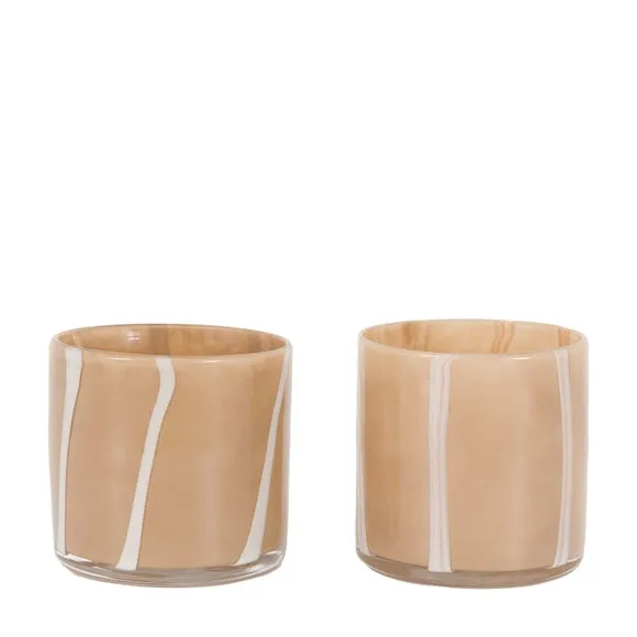 Set of 2 Candy Cane Inspired Tealight Holders 4