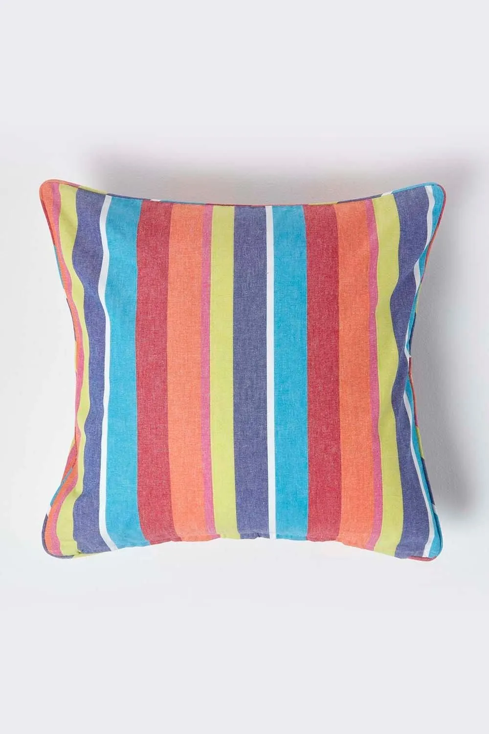 Homescapes Cotton Multi Coloured Stripe Cushion Cover