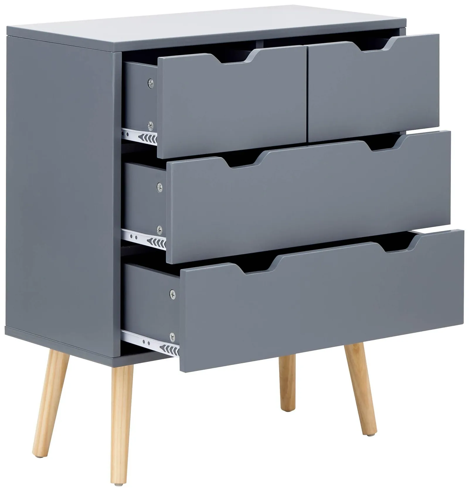 GFW Nyborg 2+2 Drawer Chest in Dark Grey 3