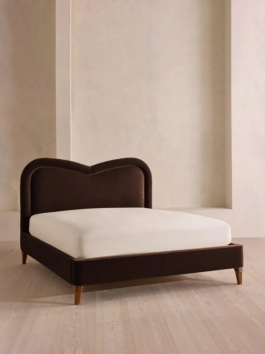 Keira Bed, King, Velvet, Chocolate