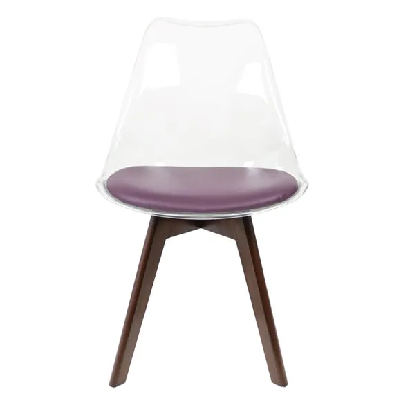 Fusion Living Soho Clear Plastic Dining Chair with Squared Legs 3