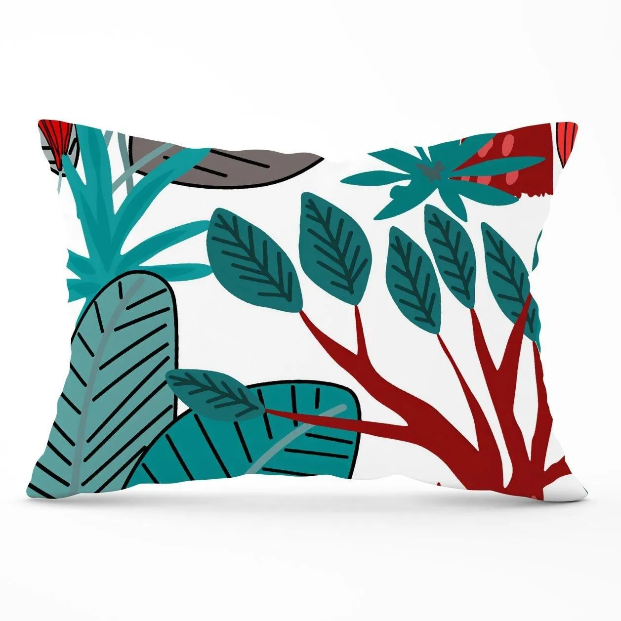 Warren Reed - Designer Jungle Exotic Summer Tropical Leaves Cushions in Green
