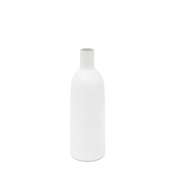 Crossland Grove Bayonne Glass Bottle Vase White 275Mm, White