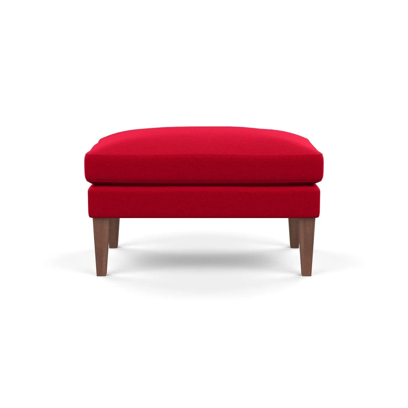Heal's Wallis Ottoman Melton Wool Red Oxide Walnut Feet 2