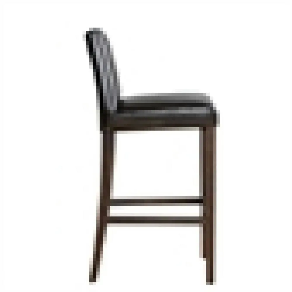 netfurniture Rose Brown Padded Bar Stool Black Wooden Frame Back Fully Assembled 3
