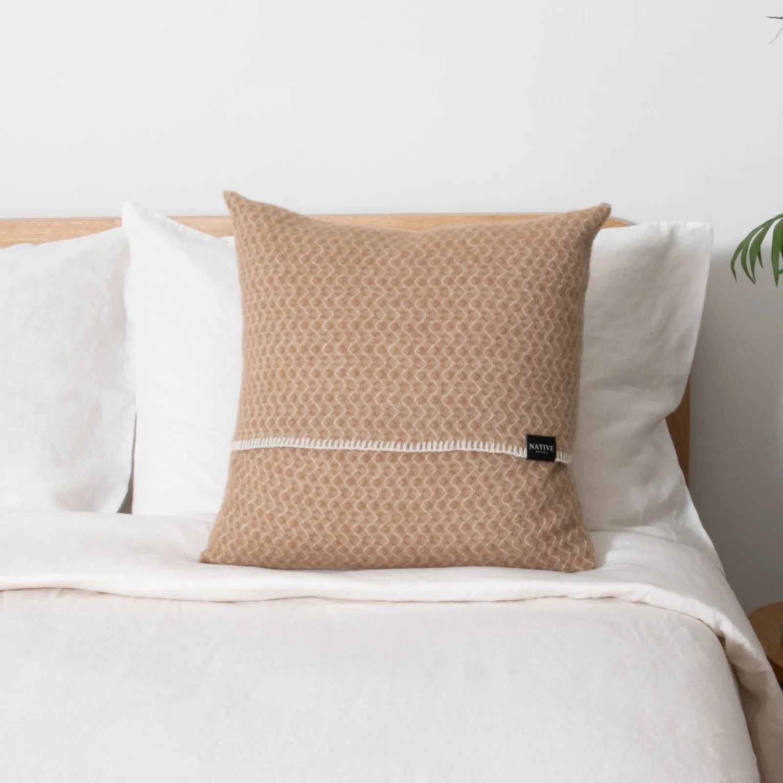 Native Natural Hoop Beige Wool Cushion Cover 45x45cm