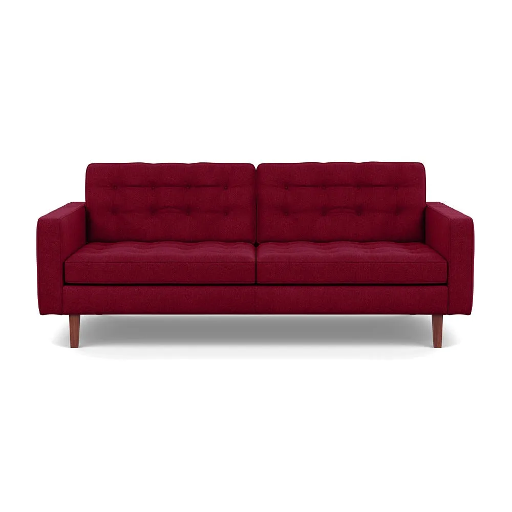 Heal's Hepburn 3 Seater St Moritz Wool Red 74 Walnut Feet 1