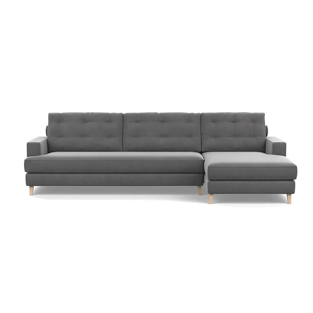 Heal's Mistral Right Hand Facing Corner Sofa Smart Velvet Mercury Natural Feet 1