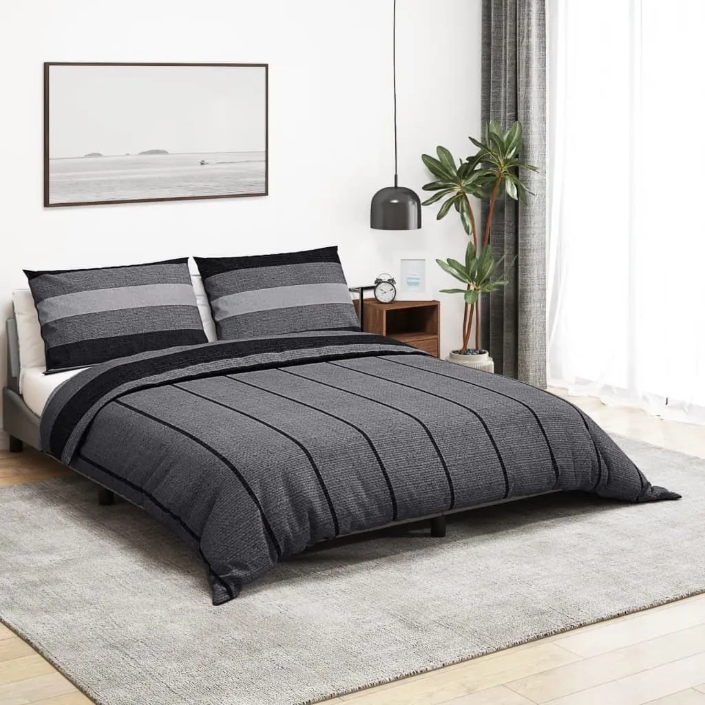 Berkfield Home Duvet Cover Set Dark Grey 200x200 cm Cotton
