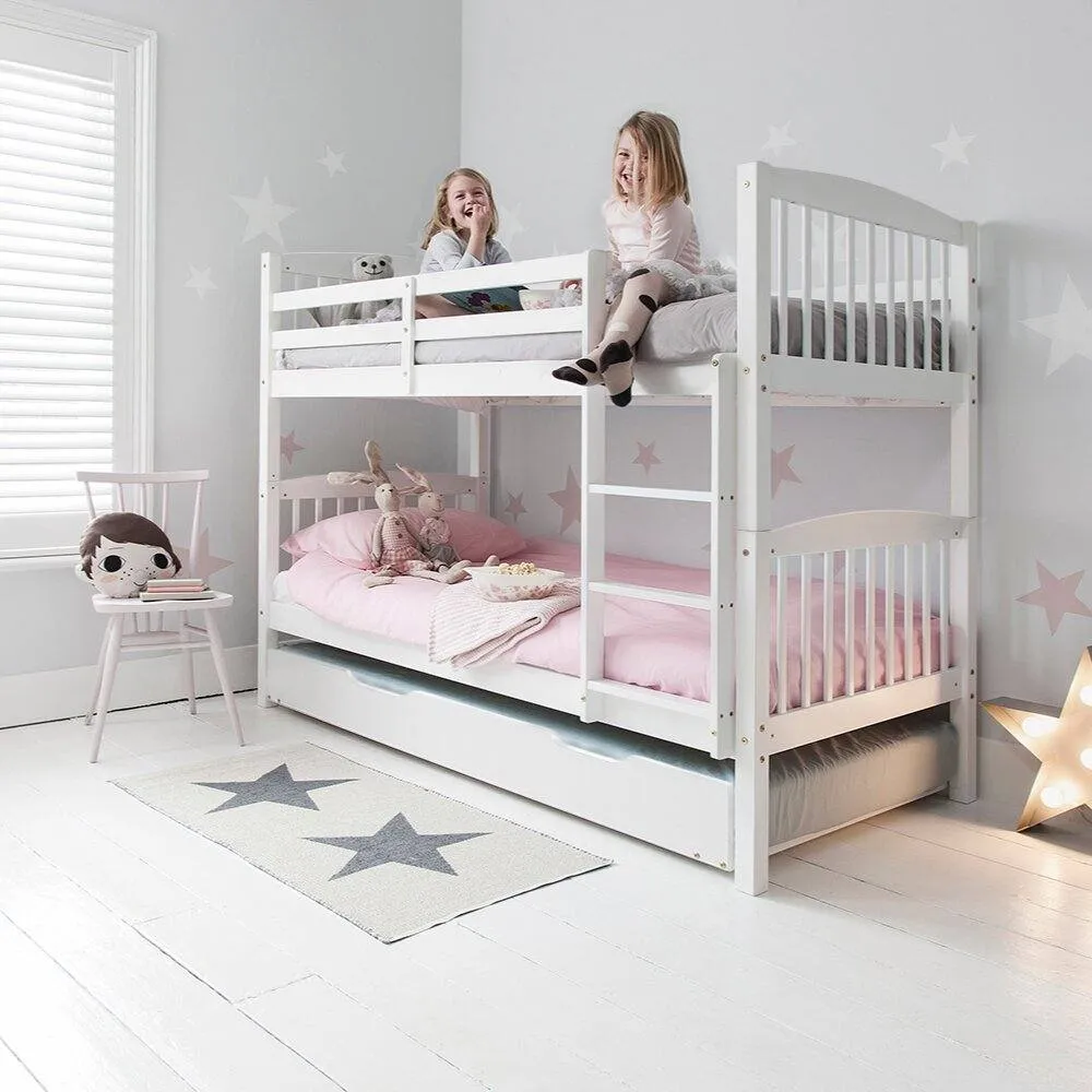 Nöa and Nani Brighton Bunk Bed with Spacesaver Pull out Trundle in White