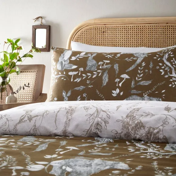 Furn. Buckthorn Woodland Double Duvet Cover Set, Orange 4