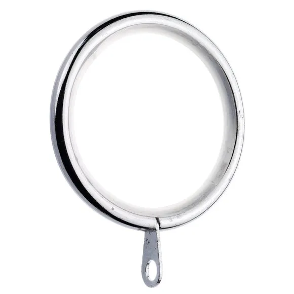 Pack of 12 Lined Metal Curtain Rings