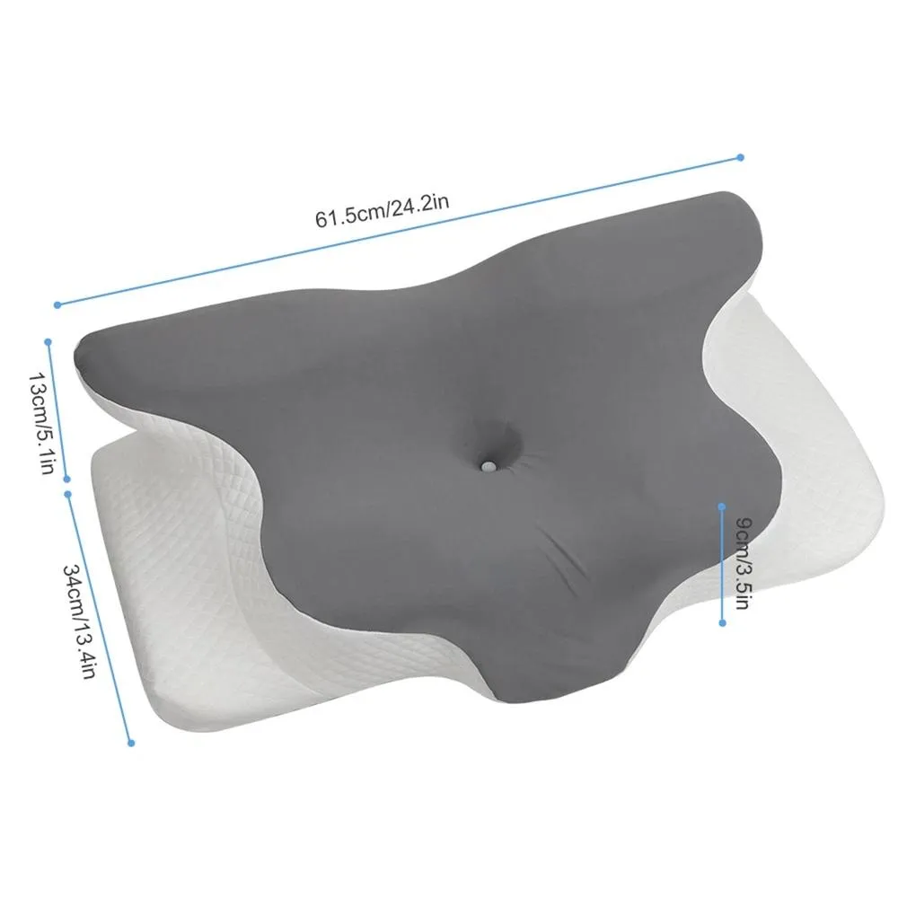 Nordara Style A Ergonomic Memory Foam Cervical Pillow Neck Pain Support in Grey