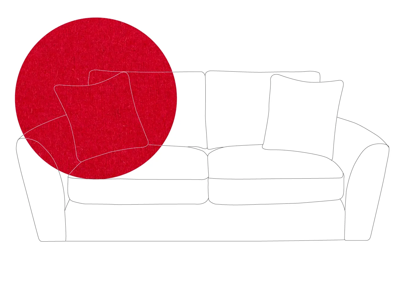 Heal's Snooze 3 Seater Sofa Melton Wool Red Oxide Black Feet 1