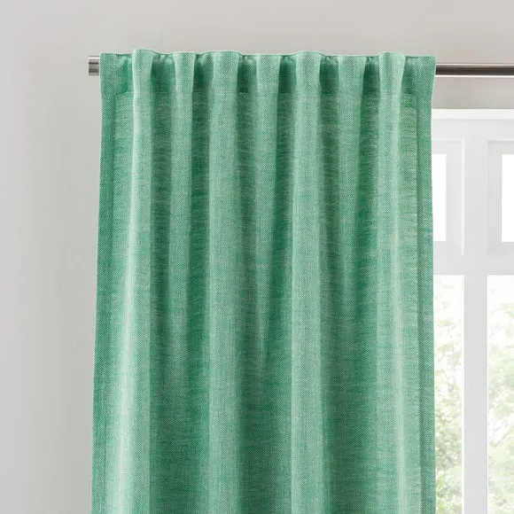 Zia Linen Look Multi Header Unlined Curtains 1