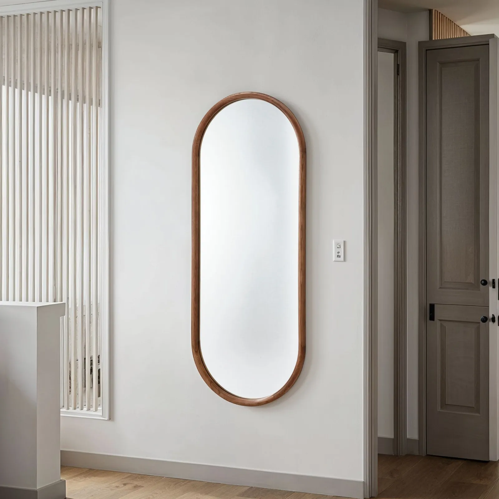 Yearn Mirrors Quebec Walnut Full Length Oval Mirror 2
