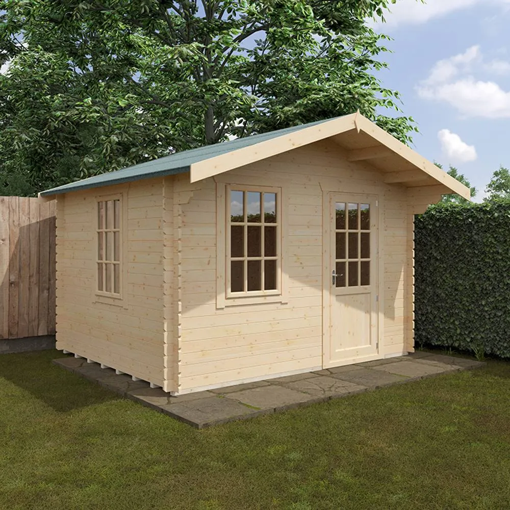 Buttercup Farm 10x12 The Carrington 28mm Cabin - L295 x W355 x H271.9 cm in Natural 2