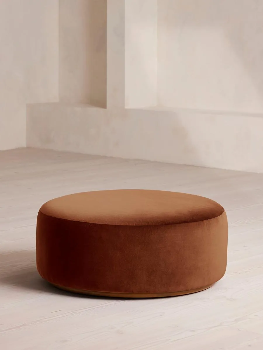 Aline Ottoman, Velvet, Cinnamon