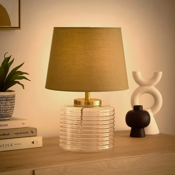 Charelle Ribbed Glass Table Lamp 2