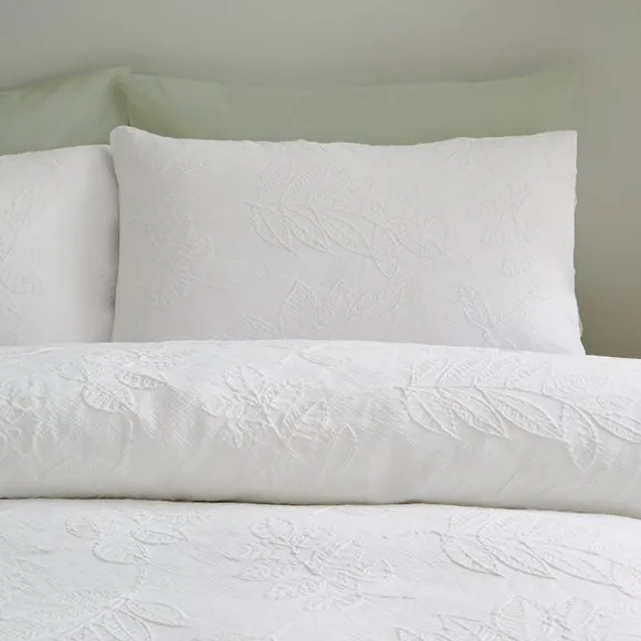 Catherine Lansfield Jacquard Leaves Duvet Cover & Pillowcase Set 3