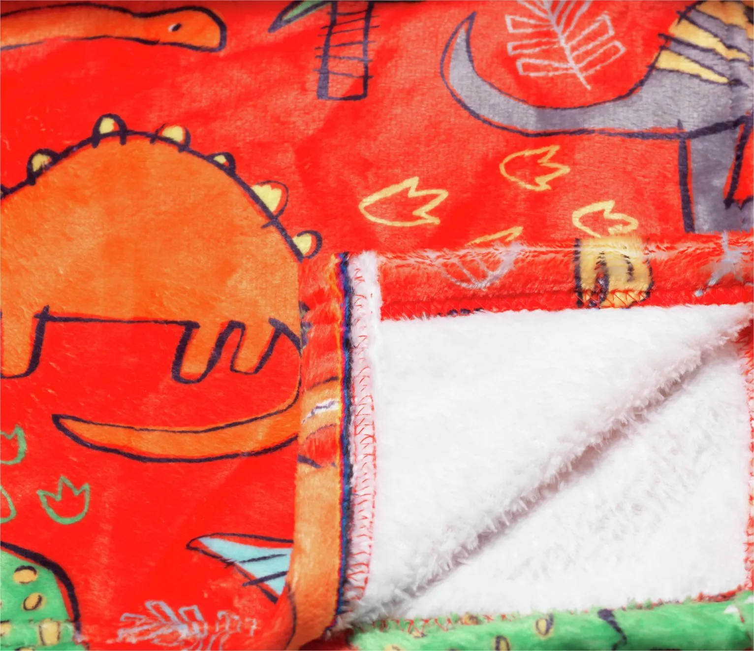 Habitat Dinosaur Print Super Soft Fleece Throw - Orange