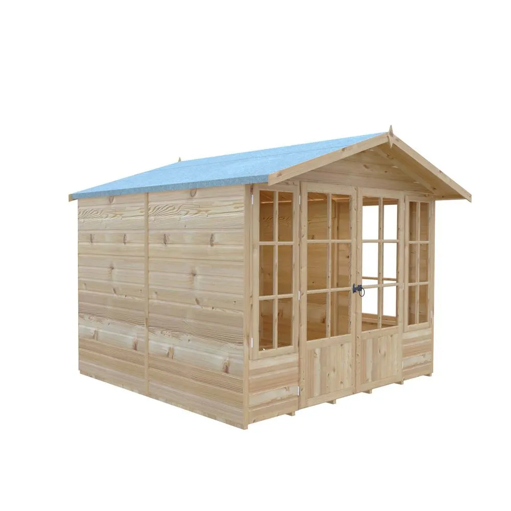 Shires Delmora 8 x 8 Shiplap Summerhouse - Wood - L244.1 x W245.6 x H217.4 cm in Light Brown 3