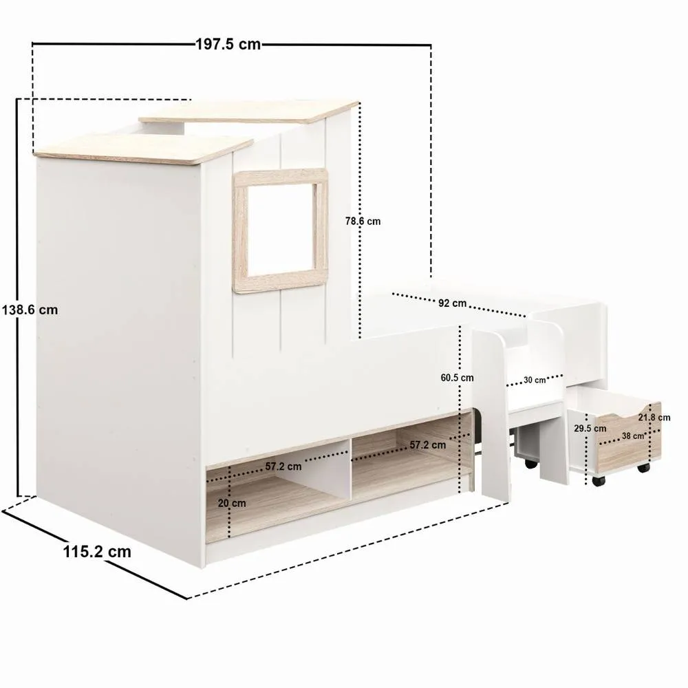 Flair Millie Low Sleeper House Bed with Storage White 5