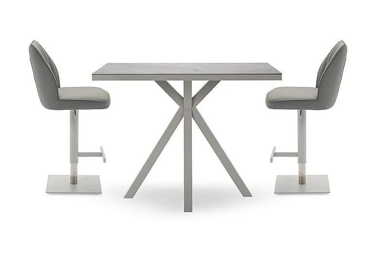 Fumo Table and 2 Faux Leather Swivel Bar Stools