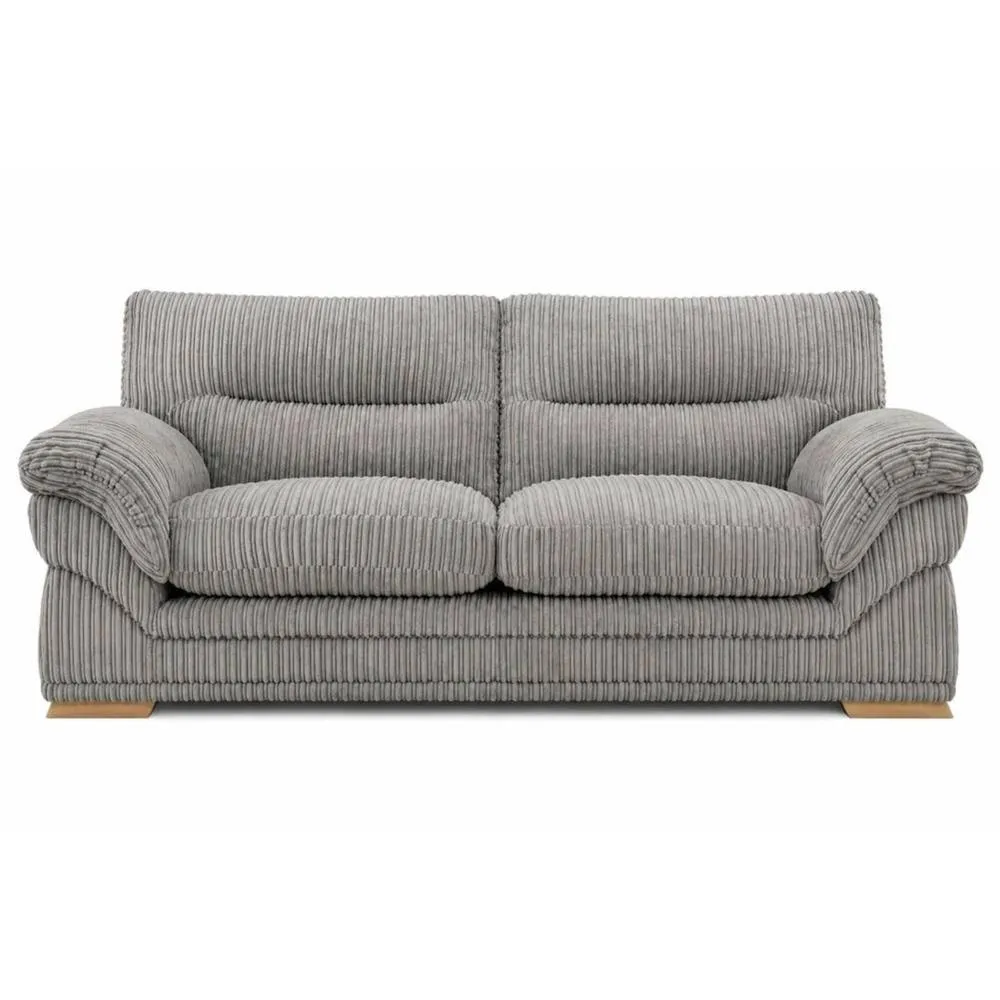 Bliss Furniture Amalfi 3 Seater Claude Sofa Modern Plush Fabric in Grey