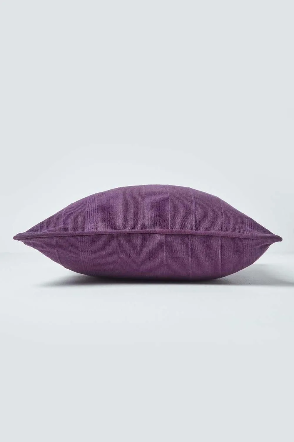 Homescapes Cotton Rajput Ribbed Cushion Cover in Purple 2