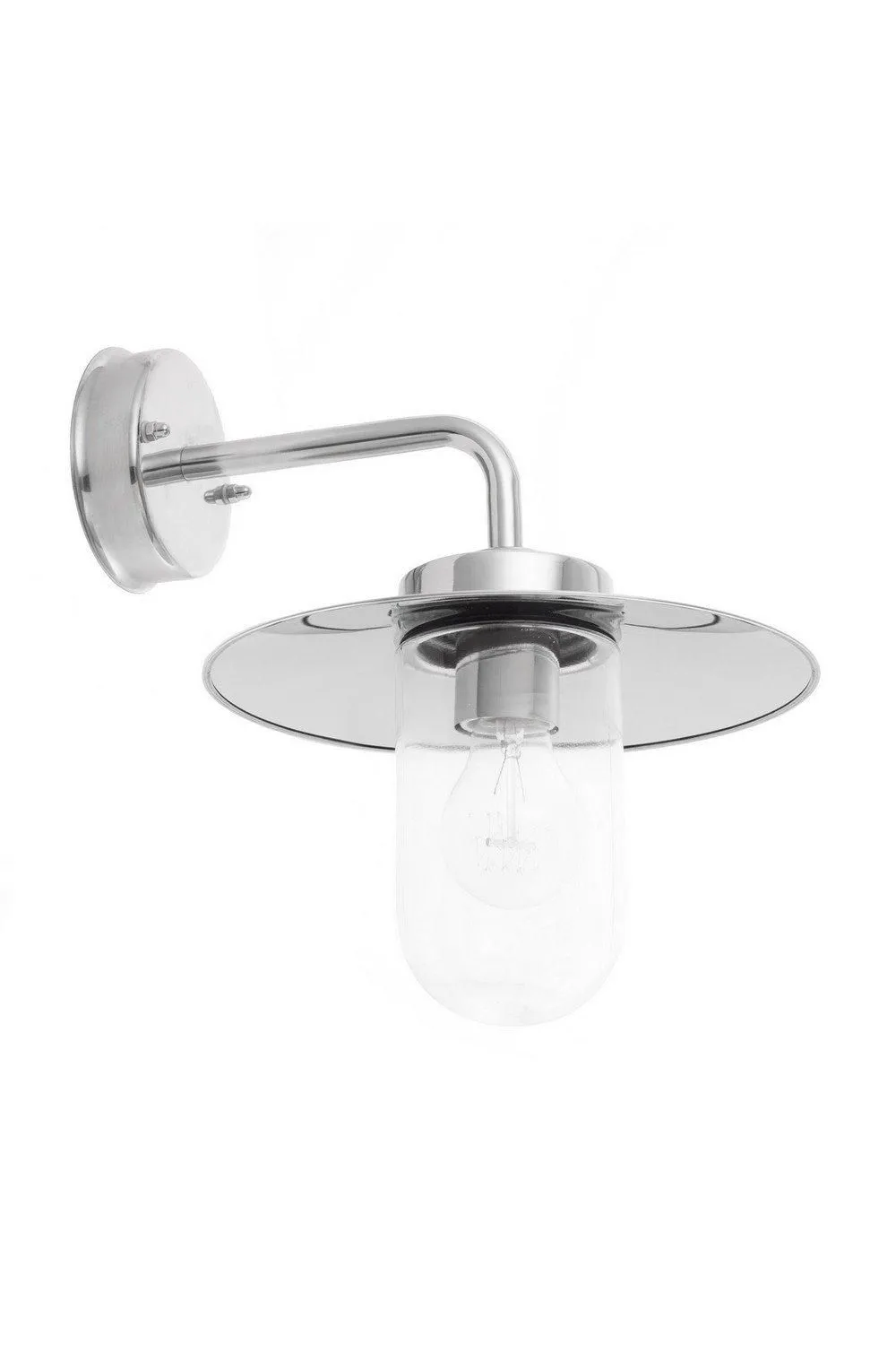 Netlighting Addison Outdoor Wall Polished Stainless Steel & Clear Glass 1 Light Dimmable IP44 E27 in Grey 6