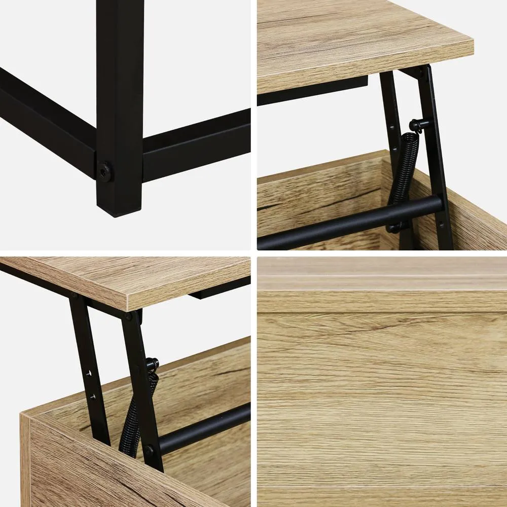 sweeek Liftable Coffee Table in Light Brown 4