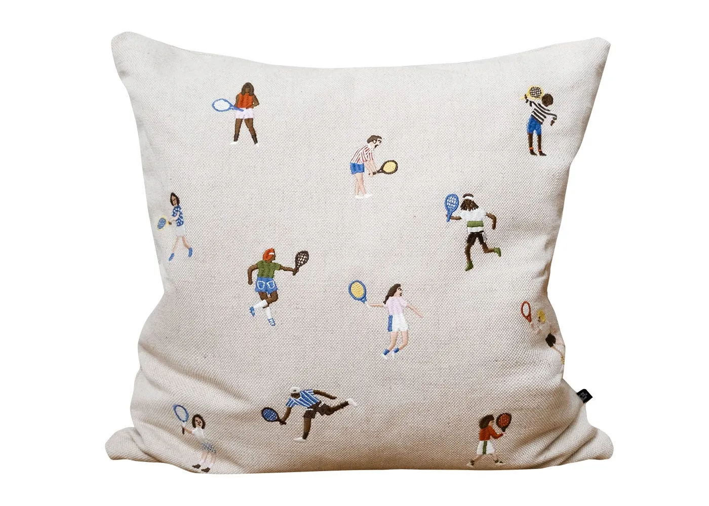 Fine Little Day Tennis Embroidered Cushion 48 x 48cm