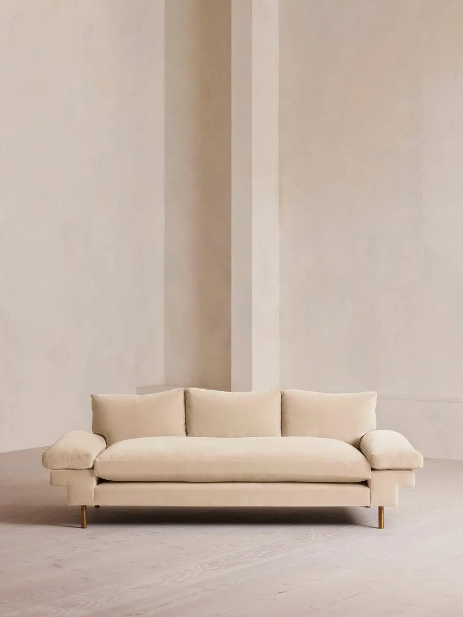 Bristol Sofa, Velvet, Porcelain