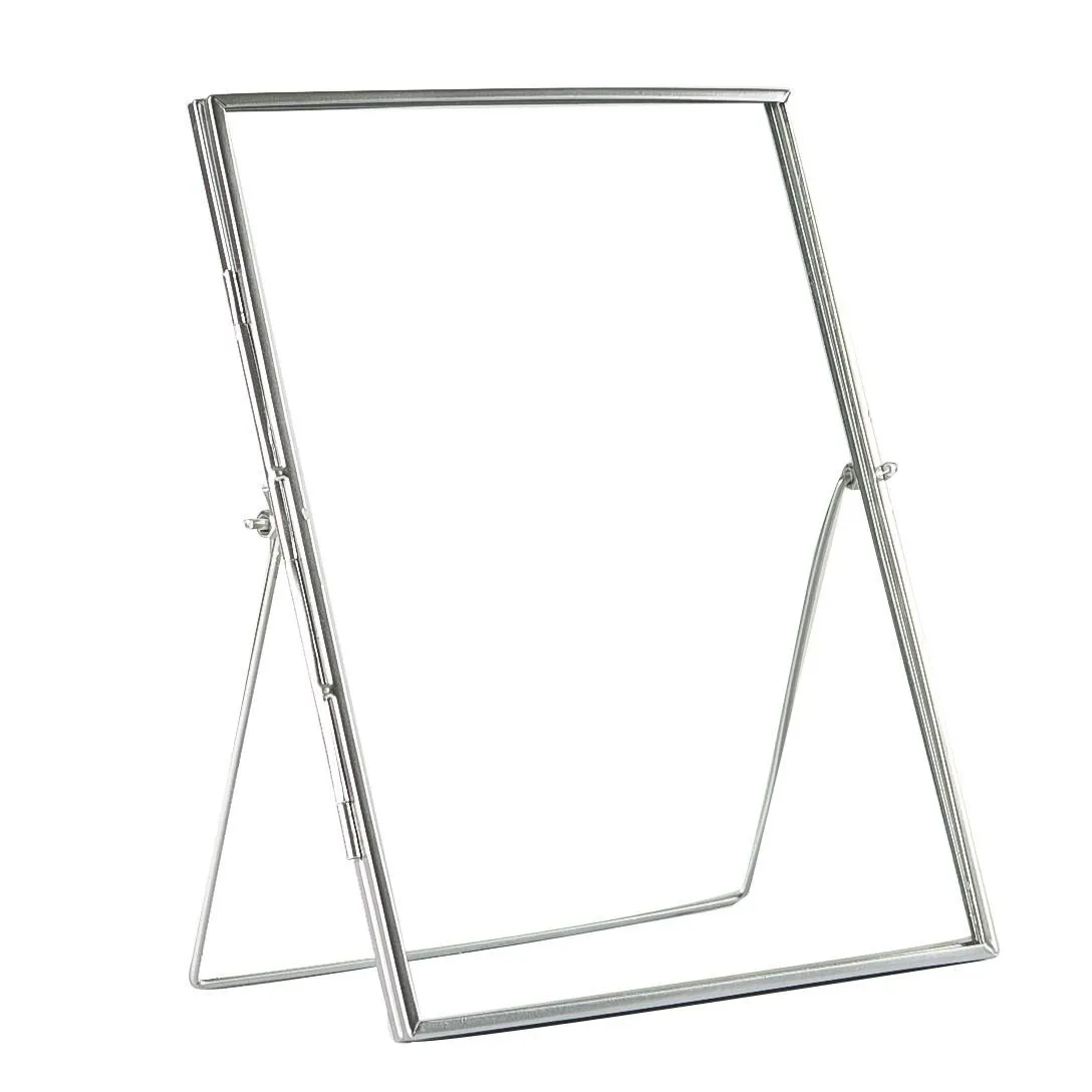 Nicola Spring Standing Metal Photo Frame - 8" x 10" - Picture Display Poster Frame in Silver