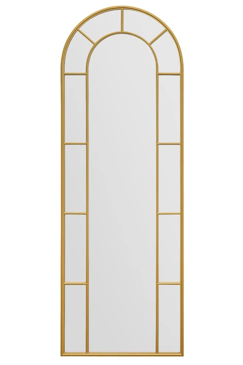 MirrorOutlet Gold Framed Arched Leaner/Wall Mirror 67" X 24" (170CM X 60CM) 4