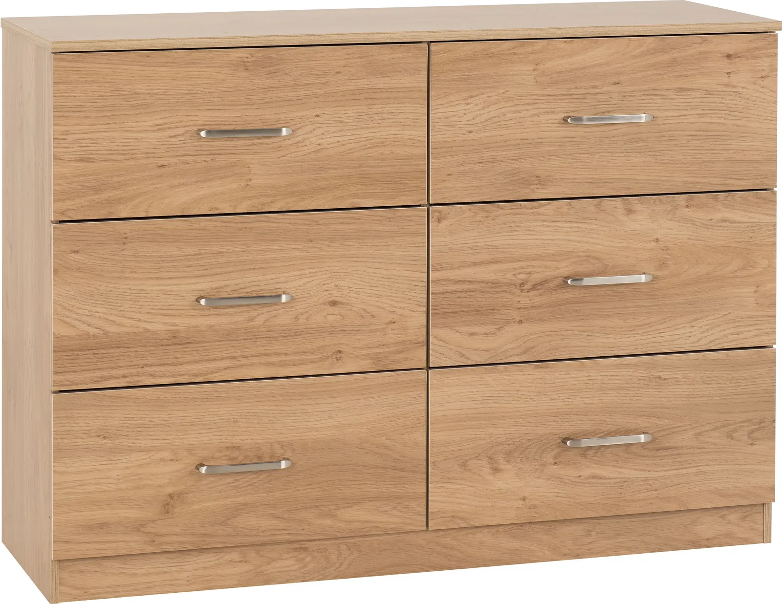 Seconique Dakotia 6 Drawer Chest in Light Oak 2