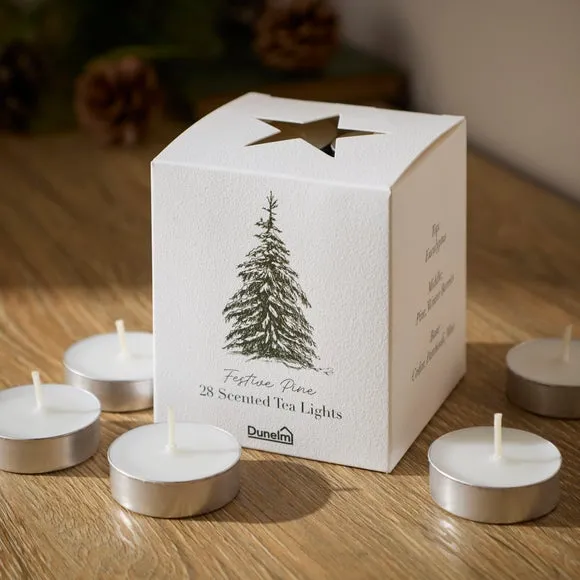 Pack of 28 Festive Garland Scented Tealights
