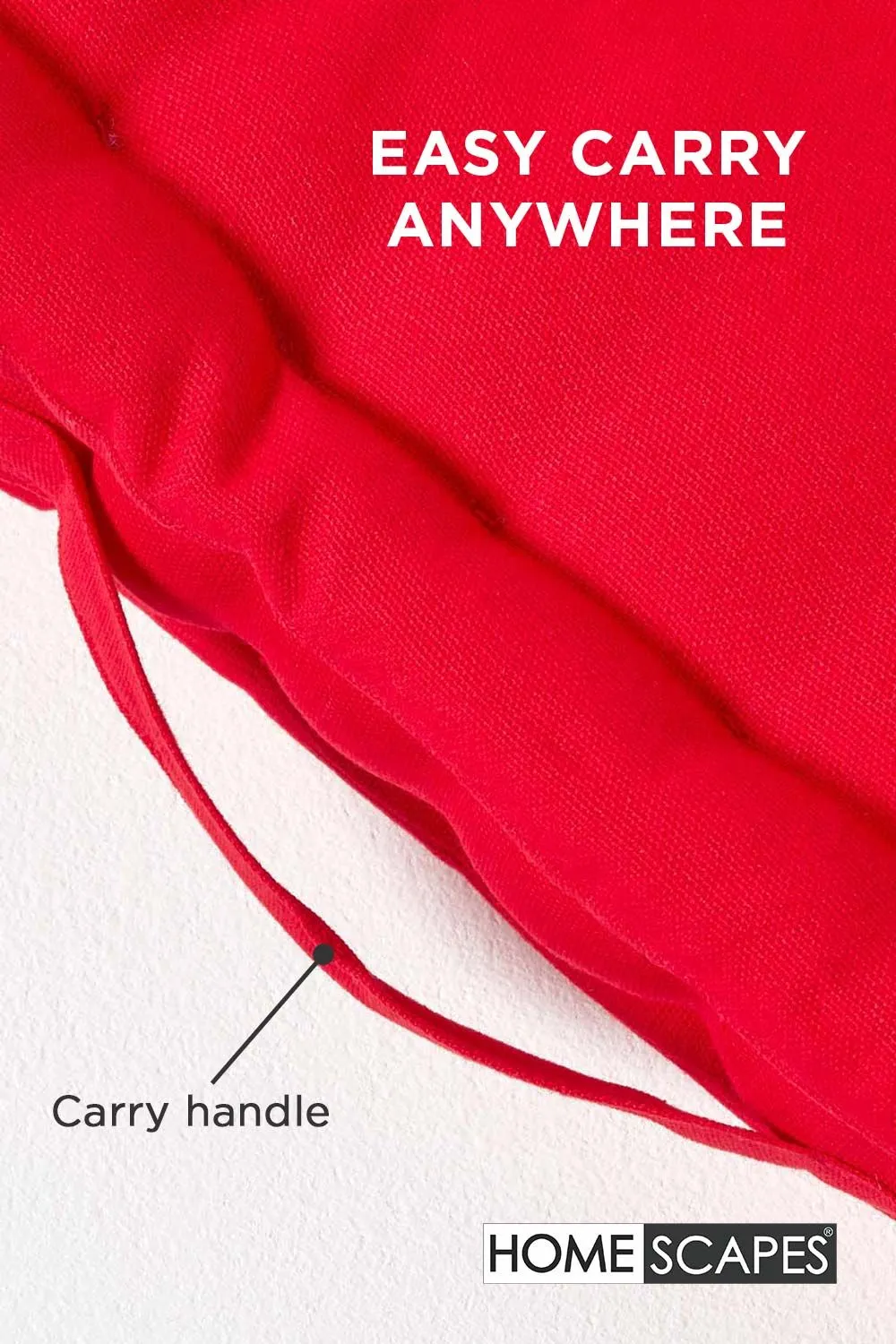 Homescapes Plain Cotton Floor Cushion in Red 5