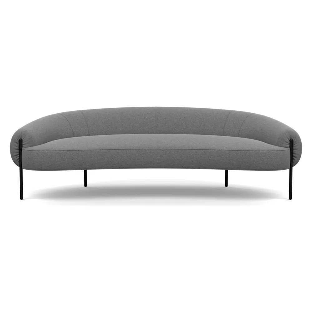 Heal's Isola 3 Seater Sofa St Moritz Wool Light Grey Black Feet 1