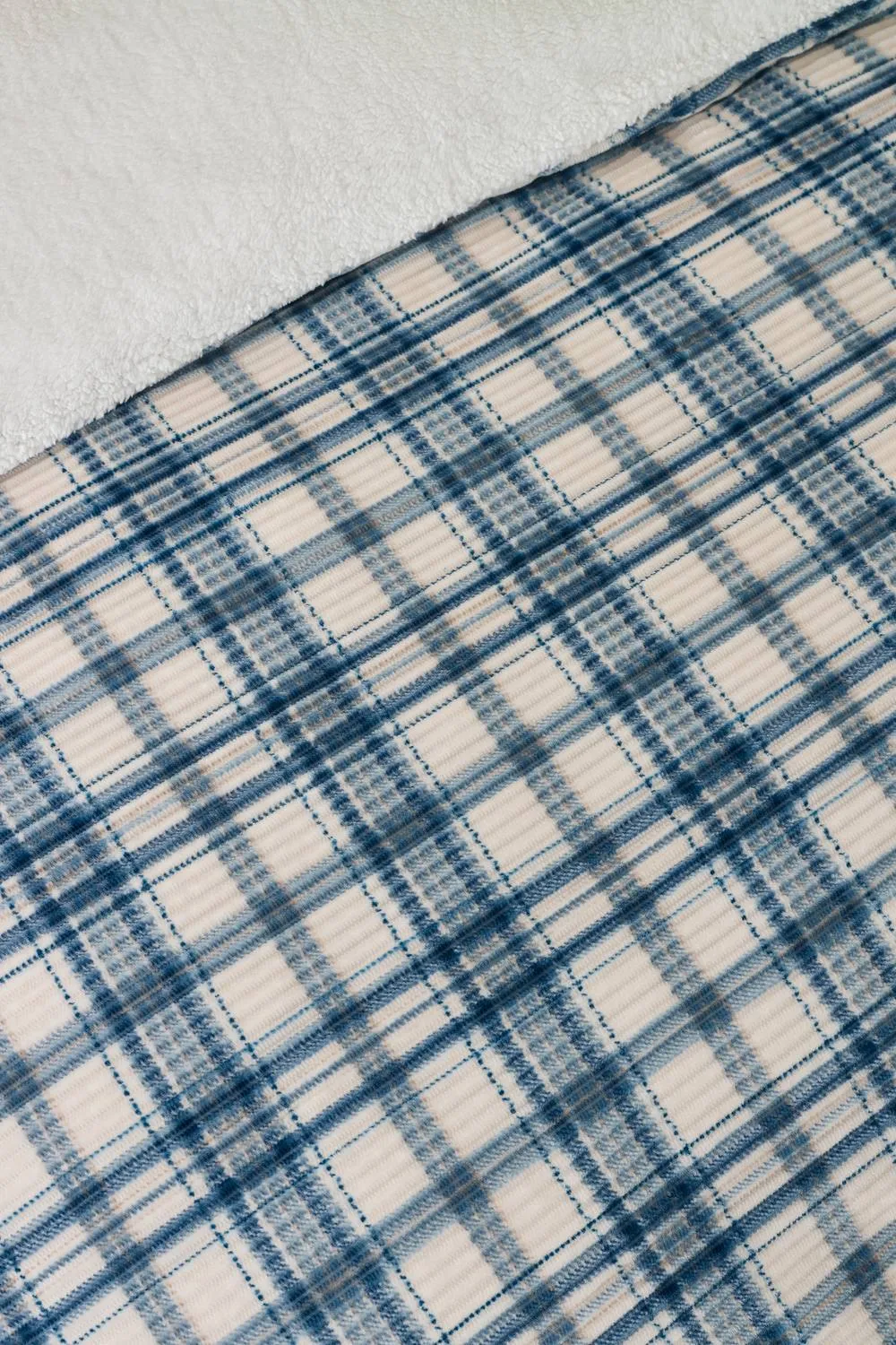 Catherine Lansfield 'Cosy Ribbed Check' Duvet Cover Set in Blue 3