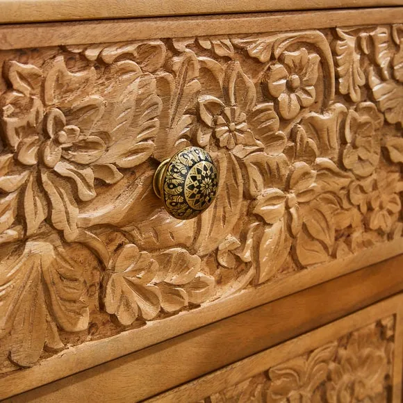 Jules Hand Carved Bedside Table 4