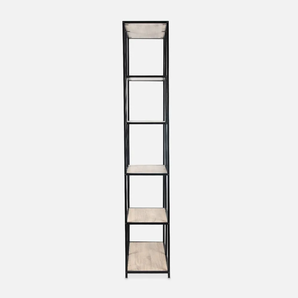 sweeek 6-level Industrial Bookshelf In Metal & Wooden Effect in Light Brown 3