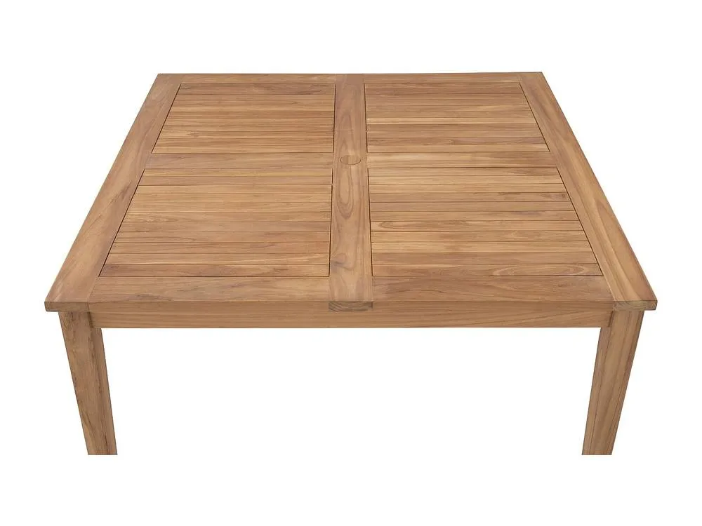 Vente-unique Square Teak Garden Dining Table L.140 Cm - Light Natural - ALLENDE By in Light Oak 6