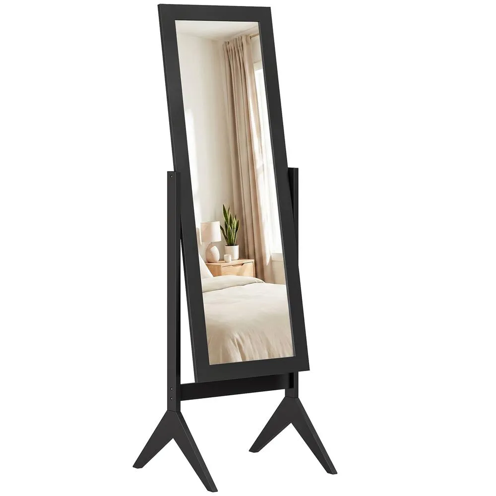HOMCOM Adjustable Angle Full Length Mirror, Black